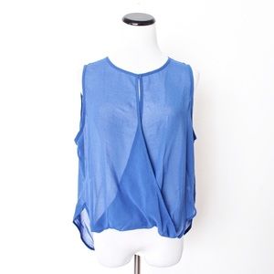 Better Be Y2K Blue Drape Sheer Top